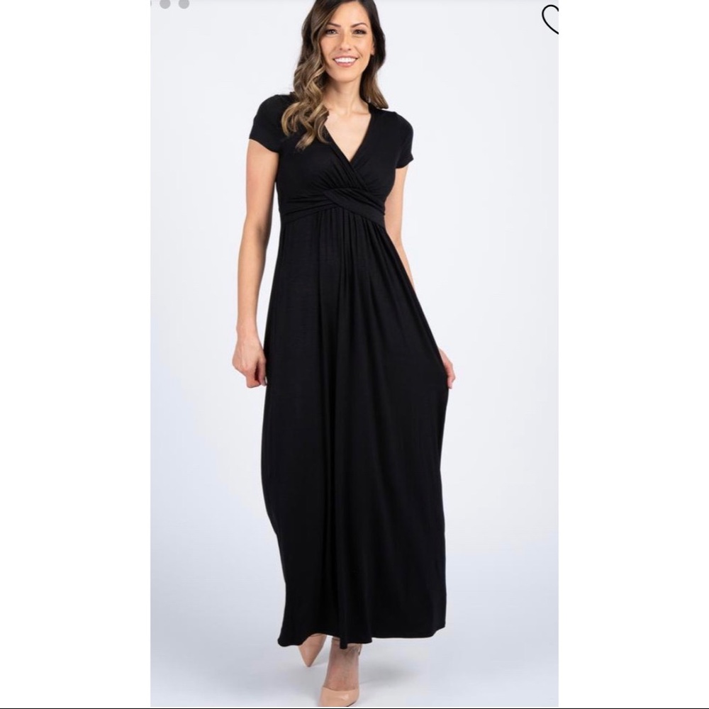 Pinkblush black nursing maternity maxi dress